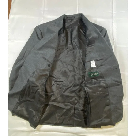 Lauren‎ Ralph Lauren Mens Grey Wool Blend Blazer Jacket Size 40R - Picture 3 of 13
